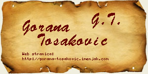 Gorana Tošaković vizit kartica